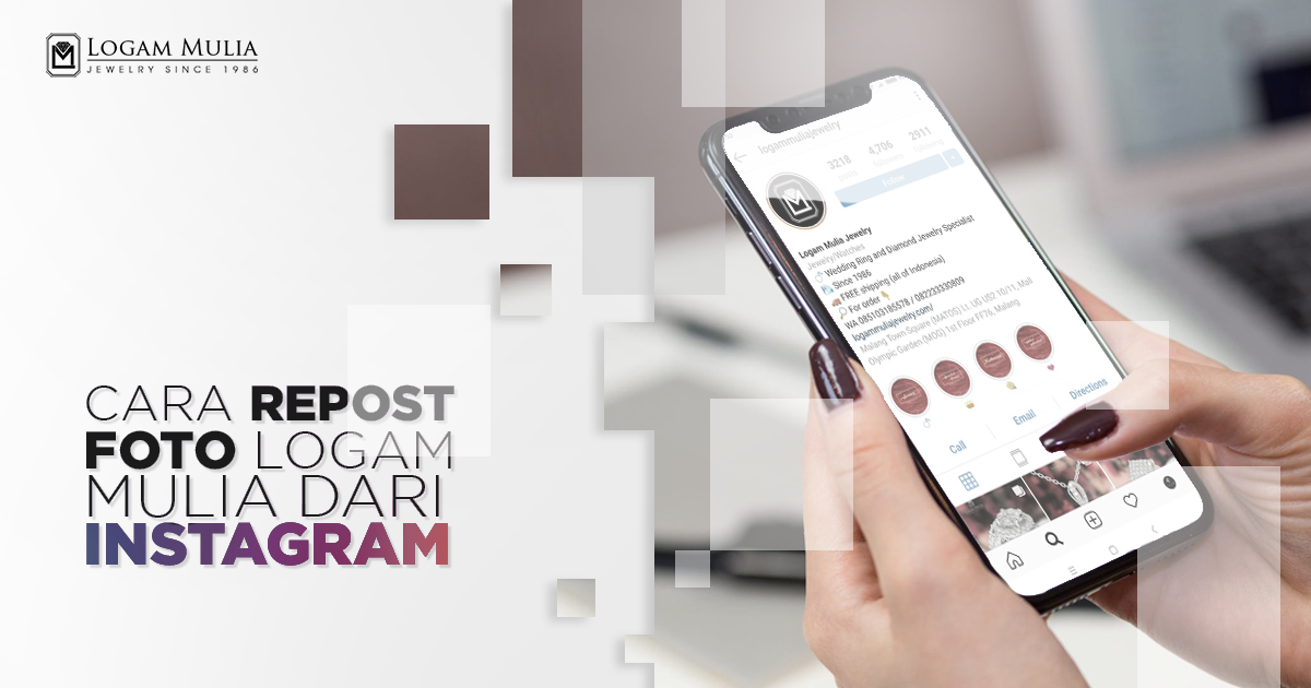 Cara Repost Foto Logam Mulia dari Instagram