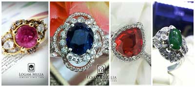 Cincin dengan Aksen Batuan