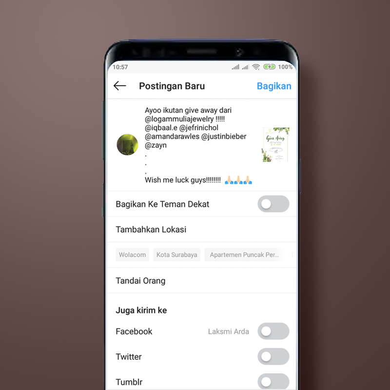 Cara Repost Foto Logam Mulia dari Instagram