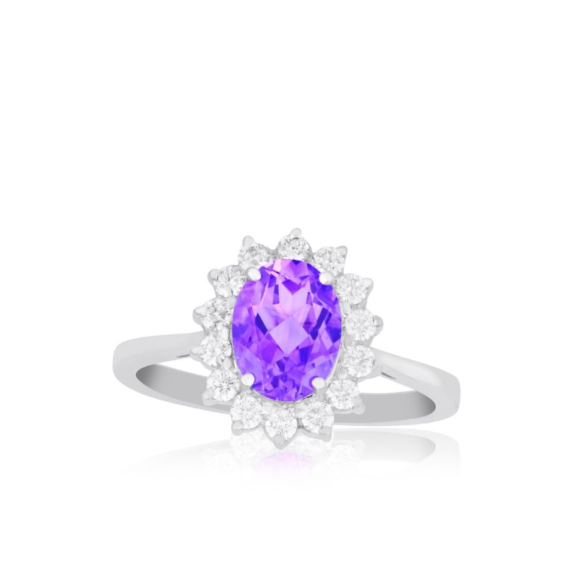 Cincin Berlian dan Amethyst