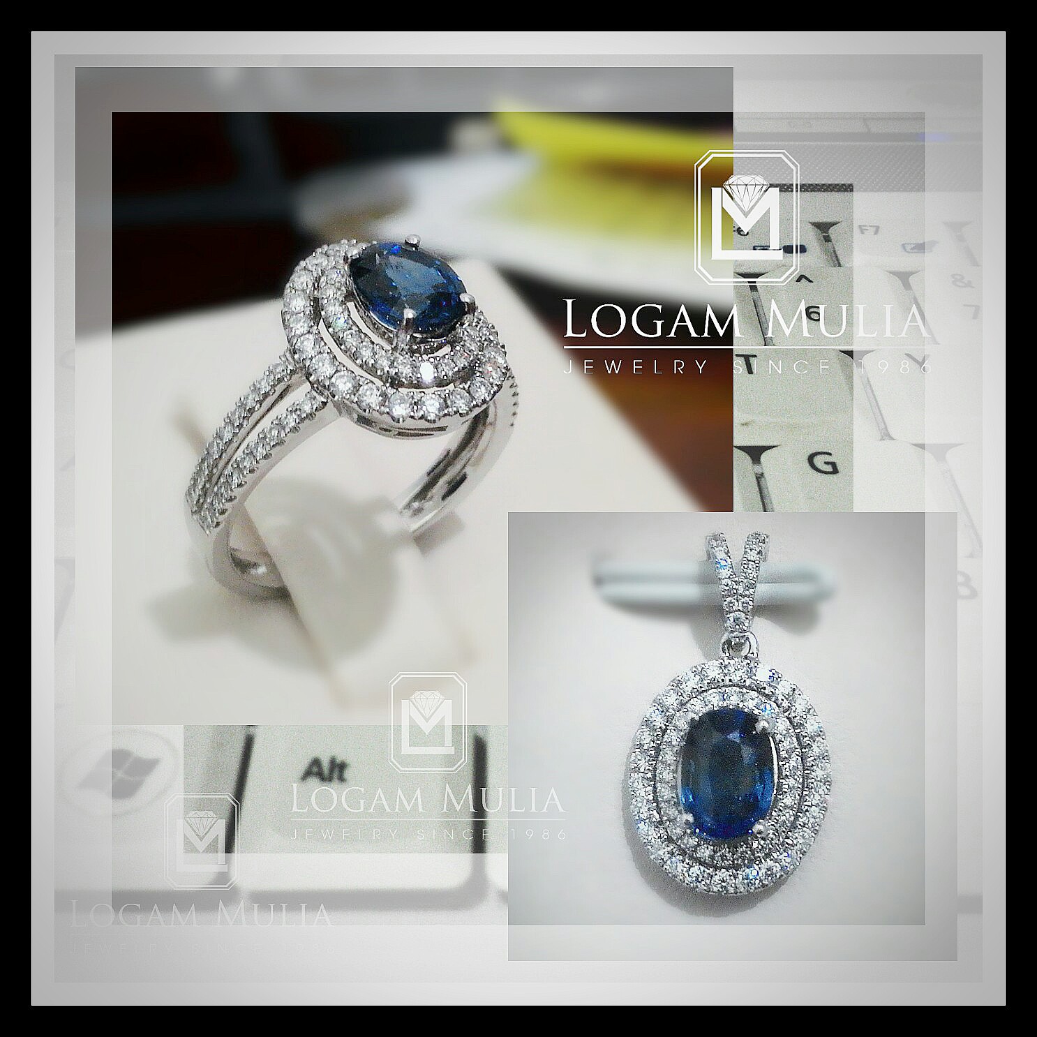 Liontin Berlian Wanita DG Blue Sapphire ARL.RK.P602333