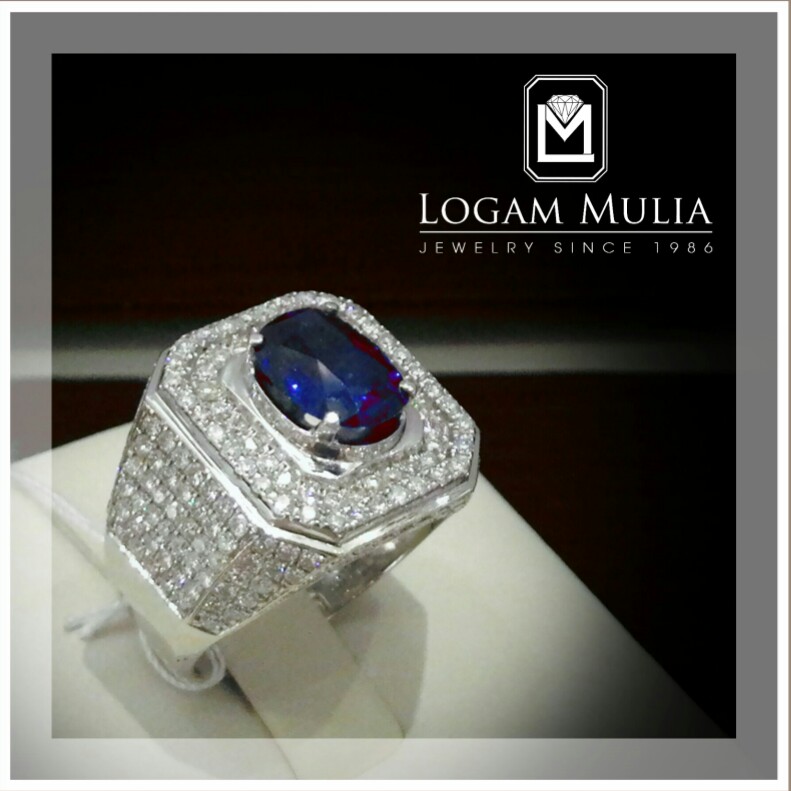 Cincin Berlian Pria DG Blue Sapphire ULMC.RK.1405