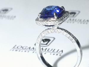 Cincin Berlian Wanita DG Blue Sapphire SDW.1510.03