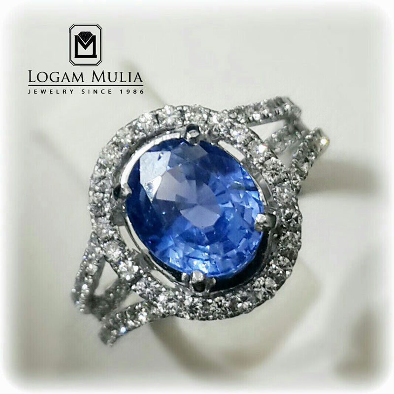 Cincin Berlian Wanita DG Blue Sapphire ULW.0125 dNST