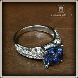 Cincin Berlian Wanita DG Blue Sapphire CRW.SD.MJ2222R/1 edeL