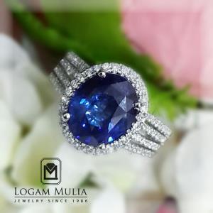 Cincin Berlian Wanita DG Blue Sapphire DVW.E178356 LLSS