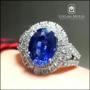 Cincin Berlian Wanita DG Blue Sapphire CRW.SD.MJ3310R TNLN