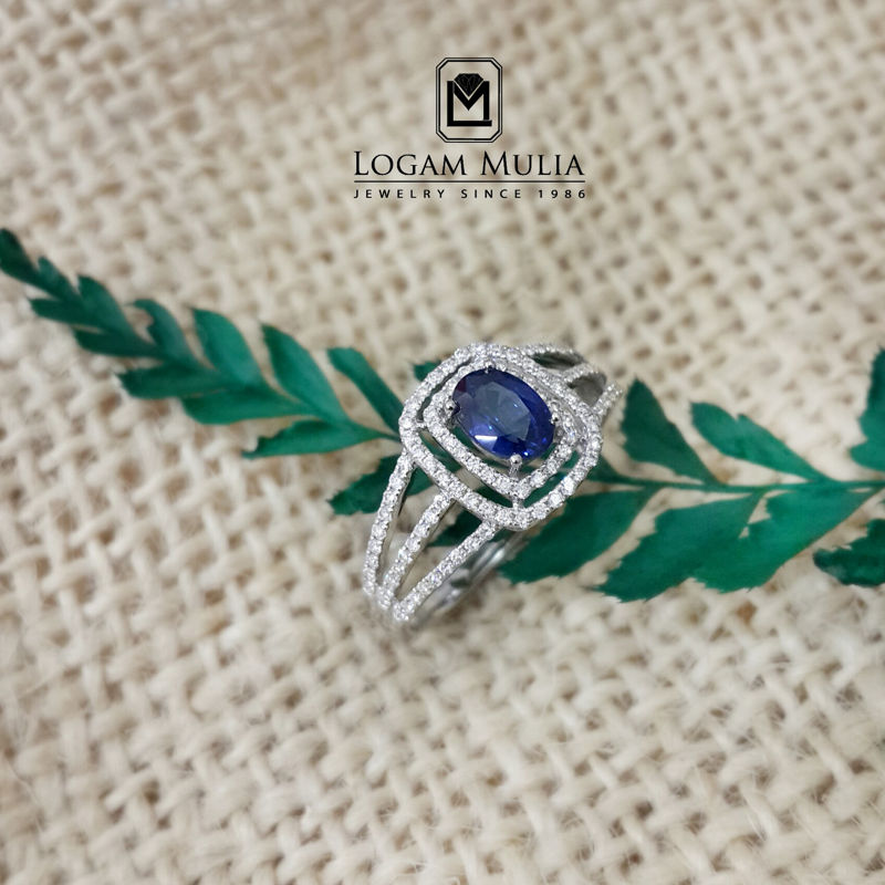 Cincin Berlian Wanita Batu Safir PJW.R7248 sdsL