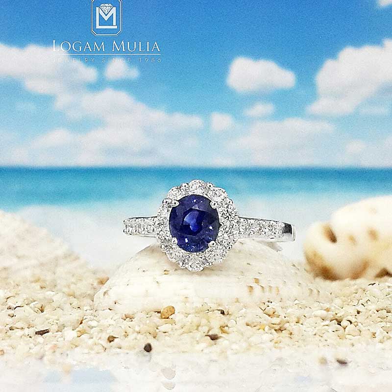Cincin Berlian Wanita Batu Safir PJW.SR6289 sDtE